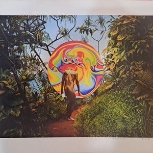 Multicolor Psychedelic Circle Art Print by